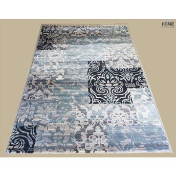 שטיח טלאים וינטג' טורקיז שחור דגם דונטלו 01/30