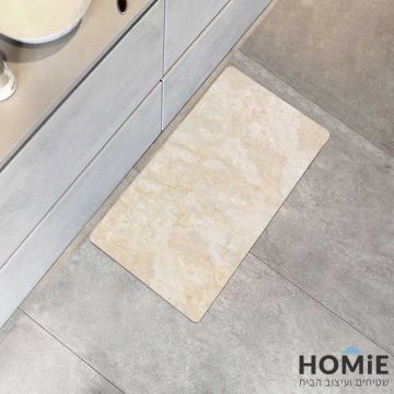 שטיח פי וי סי למטבח מודרני אבסטרקטי שיש דקורטיבי בז' דגם דרייק 07. השטיח האיכותי עשוי 100% פי וי סי (ויניל). 