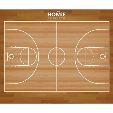 שטיח פי וי סי דגם מגרש כדורסל לחדר ילדים ולבית - תצוגה מלאה שטוחה