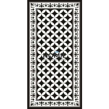 שטיח פי וי סי PVC (לינולאום) למטבח רטרו שחור לבן דגם מנאלי 07. 