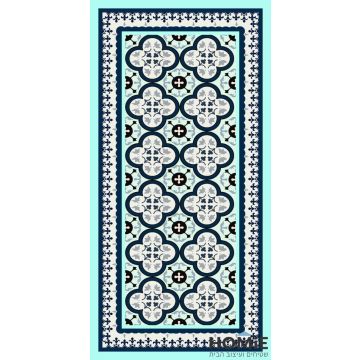 שטיח פי וי סי PVC (לינולאום) למטבח רטרו תכלת כחול דגם מנאלי 05.