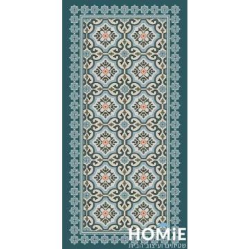 שטיח פי וי סי PVC (לינולאום) למטבח רטרו טורקיז (עם נגיעות אדום) דגם מנאלי 08. 