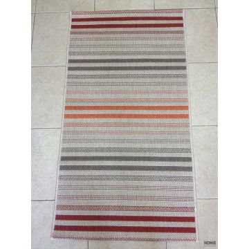 שטיח חבל גיאומטרי פסים בורדו כתום דגם וויסטלר 17/64