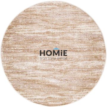 שטיח עגול אבסטרקטי מודרני בז' דגם קונור 01. השטיח מתאים לסלון ושאר הבית.