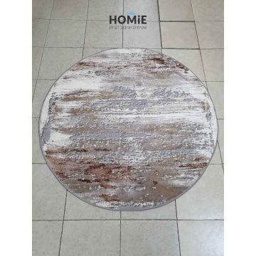 שטיח עגול אבסטרקטי שיש מודרני יוקרתי דגם אלכסנדרה 66/80 בצבע חום, בז', אפור ושמנת. שטיח הויסקוזה ישתלב בסלון, בחדר שינה, בחדר ילדים, באמבטיה, במטבח, במסדרון, בפינת אוכל, בפינת משחקים, בחדר עבודה, במשרד, בבית הספר וגן הילדים. 