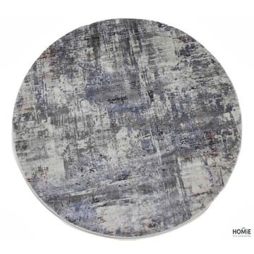 שטיח עגול אבסטרקטי אפור כחול דגם קטרינה 76B