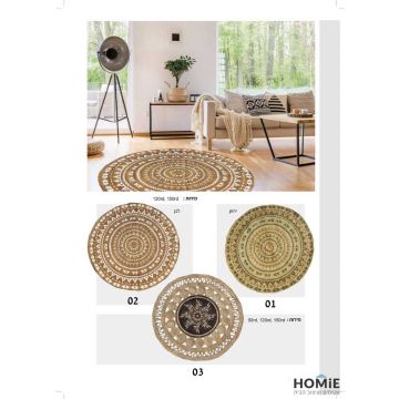 שטיח יוטה (חבל) טבעי עגול דקורטיבי וינטג' שבטי עבודת יד מנדלה דגם ארושה. השטיח הנפלא והמיוחד מגיע עם דוגמאות אתניות שבטיות מרהיבות (בסגנון מנדלות) וישדרג כל חלל בבית ומחוצה לו. יתרונו הגדול: ניטרליות, לכן יתאים לכל סגנונות העיצוב. 