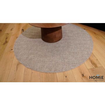 שטיח גומי עגול מודרני למטבח בז' דגם דאגלס 02. השטיח היוקרתי מתאים גם לשאר חלל הבית.