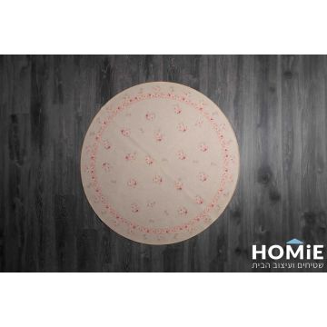 שטיח גומי עגול וינטג' פרחוני צבעוני למטבח – דגם קוויבק 59, מוצג במלואו.