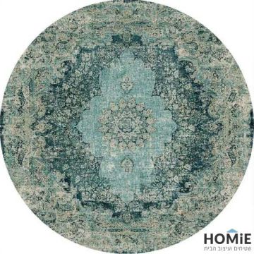 שטיח גומי עגול למטבח וינטג' קלאסי מדליון מנטה דגם מדריד 39. השטיח היוקרתי בסגנון הענתיקה יתאים גם לסלון, חדר שינה, חדר ילדים ותינוקות, אמבטיה, מסדרון, פינת אוכל, חדר עבודה, גינה, משרד, בית ספר, גן ילדים, מתנ"ס, חנות, מסעדה ואולם אירועים. 