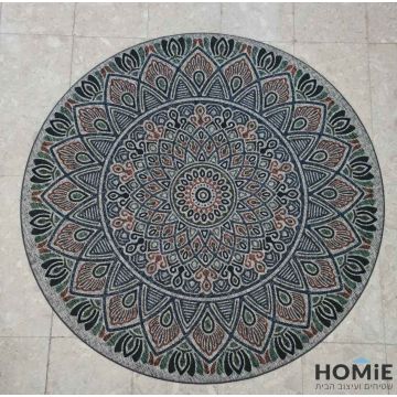 שטיח גומי עגול למטבח וינטג' קלאסי צבעוני מנדלה דגם מדריד 44. השטיח היוקרתי בסגנון הענתיקה יתאים גם לסלון, חדר שינה, חדר ילדים ותינוקות, אמבטיה, מסדרון, פינת אוכל, חדר עבודה, גינה, משרד, בית ספר, גן ילדים, מתנ"ס, חנות, מסעדה ואולם אירועים.