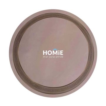 שטיח גומי עגול למטבח וינטג' קלאסי מודרני מסגרת בז' דגם קוויבק 55.