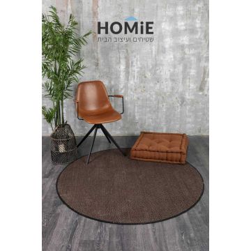 שטיח מודרני עגול למטבח שניל שחור דגם אדוארדו 03. השטיח הכפרי יתאים לסלון ושאר הבית.