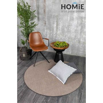 שטיח עגול מודרני למטבח שניל אפור דגם אדוארדו 01. השטיח היוקרתי בסגנון הכפרי יתאים גם לסלון ושאר הבית.