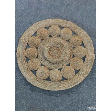 שטיח חבל טבעי עגול מודרני דקורטיבי איכותי דגם לוסיה לסלון, לחדר שינה, לחדר ילדים, לאמבטיה, למטבח, לפינת אוכל, לחדר עבודה, לגינה ולמשרד. 