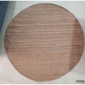 שטיח חבל (יוטה) טבעי עבודת יד עגול מוזהב מודרני יוקרתי דגם מרידה 1752 לסלון, לחדר שינה, לחדר ילדים, למסדרון, לאמבטיה, למטבח, לפינת אוכל, לחדר עבודה, לגינה, לגן ילדים, לבית ספר ולמשרד.