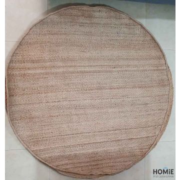 שטיח חבל (יוטה) טבעי עבודת יד עגול מוזהב כסוף מודרני יוקרתי דגם מרידה 1753 לסלון, לחדר שינה, לחדר ילדים, למסדרון, לאמבטיה, למטבח, לפינת אוכל, לחדר עבודה, לגינה, לגן ילדים, לבית ספר ולמשרד.