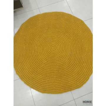 שטיח חבל עגול קילים עבודת יד מודרני יוקרתי חרדל דגם סלבדור 07 לסלון, לחדר שינה, לחדר ילדים, לאמבטיה, לפינת אוכל, למטבח, לגינה ולמשרד. 