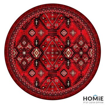 שטיח גומי עגול למטבח וינטג' קלאסי אתני בורדו דגם מדריד 23. השטיח היוקרתי בסגנון הענתיקה יתאים גם לסלון, חדר שינה, חדר ילדים ותינוקות, אמבטיה, מסדרון, פינת אוכל, חדר עבודה, משרד, בית ספר, גן ילדים, מתנ"ס, חנויות, מסעדות, אולמות אירועים ועוד.