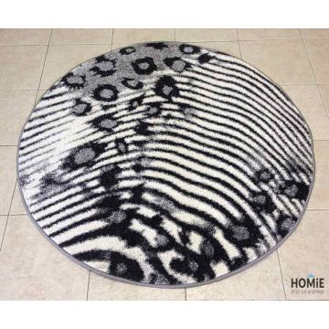 שטיח עגול אבסטרקטי אפור דגם ג'נסיס 95/22