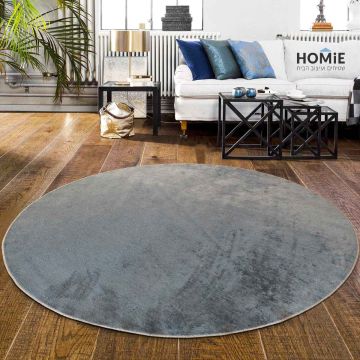 שטיח עגול חלק מודרני כחול דגם פיטר 04. השטיח הנפלא מתאים לסלון.