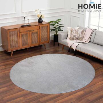 שטיח עגול חלק מודרני שמנת דגם פיטר 01. השטיח האיכותי מתאים לסלון.