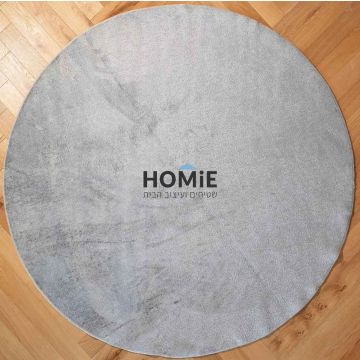 שטיח עגול חלק מודרני אפור דגם פיטר 03. השטיח היוקרתי יתאים לסלון.