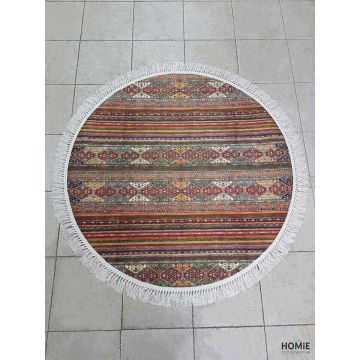 שטיח עגול וינטג' גיאומטרי שבטי (אתני) צבעוני מסאי A37 לסלון, חדר שינה ושאר הבית.
