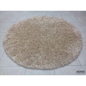 שטיח שאגי עגול מיקס בז' שמנת לסלון, לחדר שינה ולחדר ילדים ותינוקות.