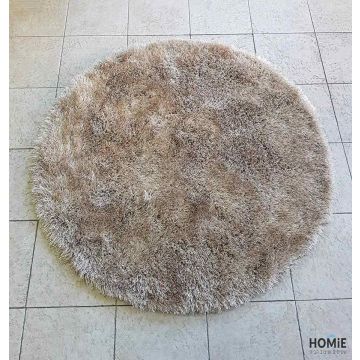 שטיח שאגי משי עגול בז' דגם נרניה