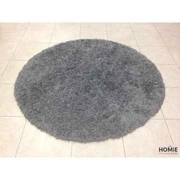 שטיח שאגי עגול מודרני אפור כהה איכותי ויוקרתי דגם ריינבואו. השטיח יתאים לסלון, חדר שינה, חדר ילדים ותינוקות, מטבח ושאר חלל הבית.