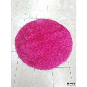 שטיח שאגי משי עגול פוקסיה דגם נרניה