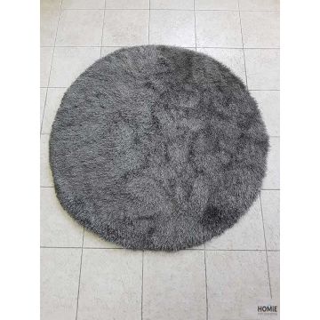 שטיח שאגי משי עבה ויוקרתי לסלון, לחדר שינה, לחדר ילדים ושאר חלל הבית בצבע אפור. 