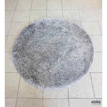 שטיח שאגי משי מודרני עבה ויוקרתי לסלון, לחדר שינה, לחדר ילדים, למטבח ולמשרד בצבע מולטי כסף (אפור בהיר).