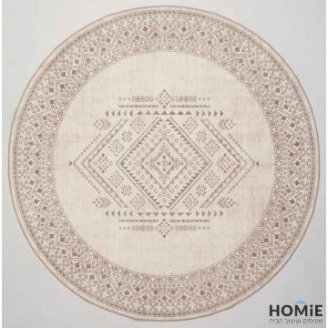 שטיח עגול וינטג' קלאסי מודרני שבטי מדליון דגם אנטוניו 02 לסלון ושאר חלל הבית.