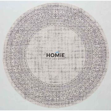 שטיח עגול וינטג' מודרני קלאסי משופשף מסגרת חלק דגם אנטוניו 03 לסלון ושאר חלל הבית. 