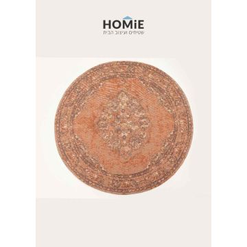 שטיח וינטג' עגול כותנה מדליון משופשף דהוי פודרה דגם מונקו. שטיח השניל מתאים לסלון, חדר שינה, חדר ילדים, מסדרון, אמבטיה, חדר אורחים, חדר משחקים, מטבח, פינת אוכל, פינת ישיבה, חדר עבודה ומשרד.