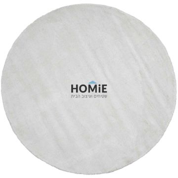 שטיח עגול ויסקוזה עבה חלק מודרני אפור בהיר דגם מורנה 02. השטיח מתאים לסלון ושאר הבית.