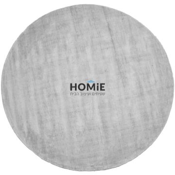 שטיח עגול ויסקוזה עבה חלק מודרני כסף דגם מורנה 04. השטיח הכפרי מתאים לסלון ושאר הבית.