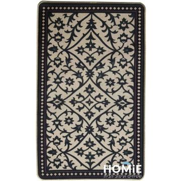 שטיח גומי וינטג' פרחוני דגם קוויבק 67 בצבעי חום ובז', מתאים למטבח ולכל חלל בבית, עם גומי נגד החלקה ותחזוקה קלה