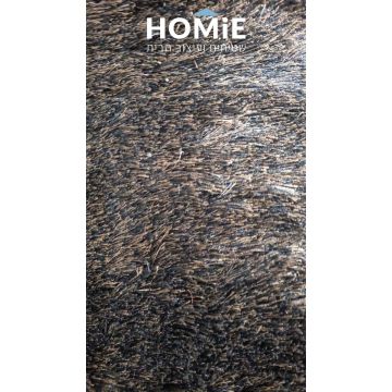 שטיח שאגי משי עבה מודרני כפרי מולטי חום דגם נרניה. השטיח יתאים גם לסלון ושאר הבית.