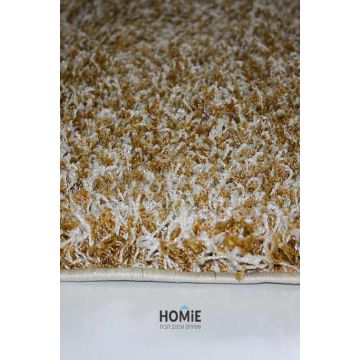 שטיח שאגי בז' שמנת איכותי, חזק, צפוף, נעים למגע וקל לניקוי דגם ריינבואו. 