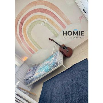 שטיח שאגי מודרני כחול דגם ריינבואו 03. השטיח המודרני היוקרתי יתאים לסלון, חדר ילדים ושאר הבית. 