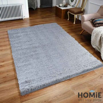 שטיח שאגי מודרני כפרי צבע אפור כהה דגם לרה 04. השטיח האיכותי יתאים לסלון ושאר חלל הבית.