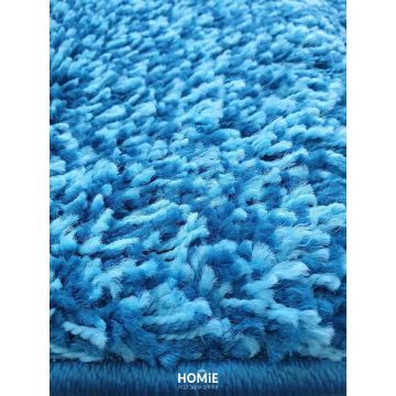 שטיח שאגי כחול תכלת מודרני יוקרתי דגם ריינבואו לסלון, לחדר שינה, לחדר ילדים, למסדרון, למטבח, לפינת אוכל, לפינת משחקים, לחדר עבודה, למשרד, לבית הספר וגן ילדים. 