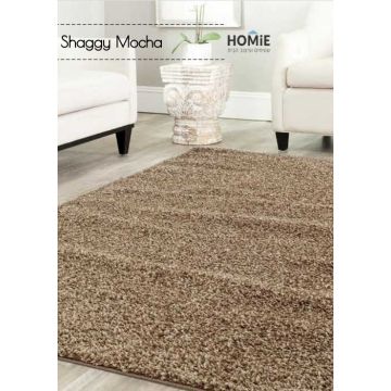 שטיח שאגי מוקה מודרני יוקרתי דגם ריינבואו – סלון