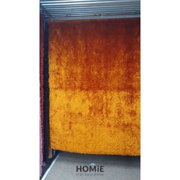 שטיח שאגי משי עבה מודרני כתום עבודת יד דגם נרניה. השטיח מתאים לסלון ושאר הבית. 