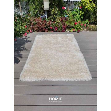 שטיח שאגי משי מודרני עבה ויוקרתי דגם נרניה בצבע שמנת לסלון, לחדר שינה, לחדר ילדים, לאמבטיה, למסדרון, למטבח, לפינת אוכל, לחדר עבודה ולמשרד. 