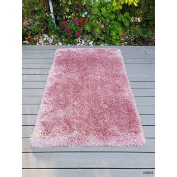 שטיח שאגי משי מודרני עבה ויוקרתי דגם נרניה בצבע ורוד לסלון, לחדר שינה, לחדר ילדים, לאמבטיה, למסדרון, למטבח, לפינת אוכל, לחדר עבודה ולמשרד. 