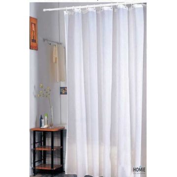 וילון אמבטיה איכותי דגם לבן חלק